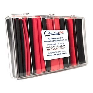 Heat Shrink Tubing Kit:  Adhesive-Lined Flexible Polyolefin 3:1 CP-321-KIT-BLK/RED