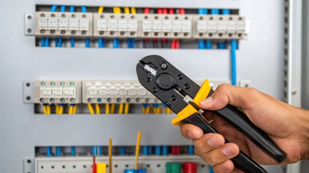 crimp tool used in butt splice connector